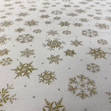 Gold Snowflakes - Christmas Cotton Fabric