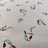 Red Robins - Christmas Cotton Fabric