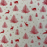 Red Deers - Christmas Cotton Fabric