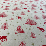 Red Deers - Christmas Cotton Fabric