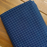 Navy Polka Dots - Cotton Poplin Fabric - Oeko-Tex Standard 100