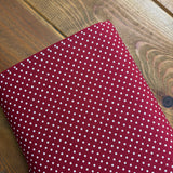 Burgundy Polka Dots - Cotton Poplin Fabric - Oeko-Tex Standard 100