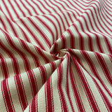 Red Ticking - Cotton Fabric