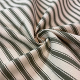 Green Ticking - Cotton Fabric