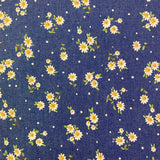 Daisy Print Denim Chambray - Cotton Fabric