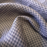 Yarn Dyed Washed Gingham Linen  - Mushroom Grey