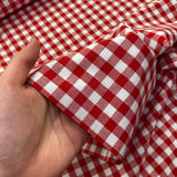 Red - 9mm Yarn Dyed Gingham - Cotton Fabric