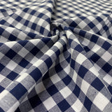 Navy - 9mm Yarn Dyed Gingham - Cotton Fabric