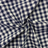 Navy - 9mm Yarn Dyed Gingham - Cotton Fabric