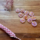 Pigeon Wishes Buttons - Grapefruit Punch - 17mm x10