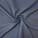 Viscose Bottomweight - Grey Blue Pinstripe