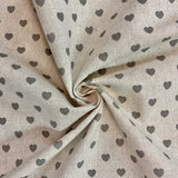 Grey Hearts - Craft Fabric