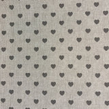 Grey Hearts - Craft Fabric