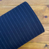 Navy & White Stripes - Huddersfield Wool Fabric