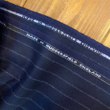 Navy & White Stripes - Huddersfield Wool Fabric