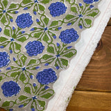 Indian Block Print - Blooming - Blue Ivy