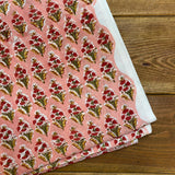 Indian Block Print - Blooming - Cherry Rose