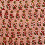 Indian Block Print - Blooming - Peach Blush