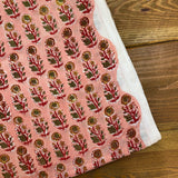 Indian Block Print - Blooming - Peach Blush