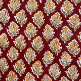 Indian Block Print - Blooming - Red Wine
