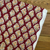 Indian Block Print - Blooming - Red Wine