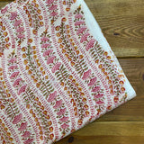 Indian Block Print - Waves - Pink