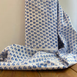 Indian Block Print - Blooming - Blue Sky
