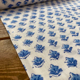 Indian Block Print - Blooming - Blue Sky
