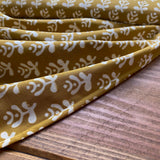 Indian Block Print - Petite Leaf - Mustard