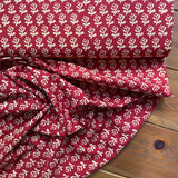 Indian Block Print - Petite Leaf - Red