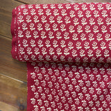 Indian Block Print - Petite Leaf - Red