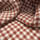 Rust Bubble Gingham - Linen Fabric