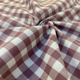 Mauve - 9mm Yarn Dyed Gingham - Cotton Fabric