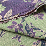 Green Flowers Double Gauze - Cotton Fabric - Oeko-Tex Standard 100