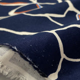 Rosella Navy Abstract - Viscose Fabric