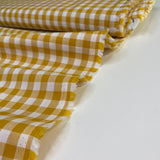 Ochre - 9mm Yarn Dyed Gingham - Cotton Fabric