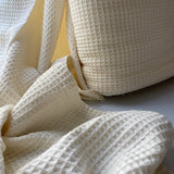 Off White Cotton Waffle  - Cotton Fabric (Oeko-Tex® certified)