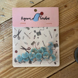 Pigeon Wishes Buttons - Bliss - 15mm x15