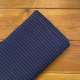 Linen Viscose Fabric - Navy Pinstripe