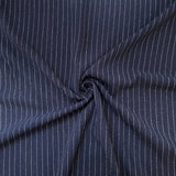 Linen Viscose Fabric - Navy Pinstripe