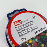 Prym - Plastic-Headed Pins, Assorted Colours - 34 x 0.65mm