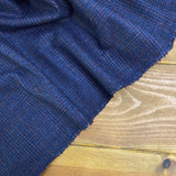 Red & Navy Checks - Wool Fabric