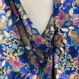Royal Blue Summer Floral - Viscose Fabric