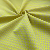 Seersucker Checked Lemon - Cotton/Polyester Blend Fabric