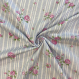 Soft Floral Stripe - Cotton Fabric