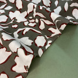 Khaki Petal Popin - Viscose Fabric