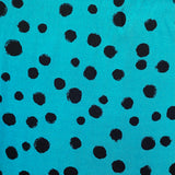 Teal Spot - Viscose Twill Fabric