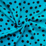 Teal Spot - Viscose Twill Fabric