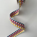 38mm Zig Zag - Rainbow - Webbing