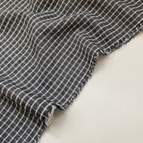 White Checked Seersucker - Black - Viscose Fabric